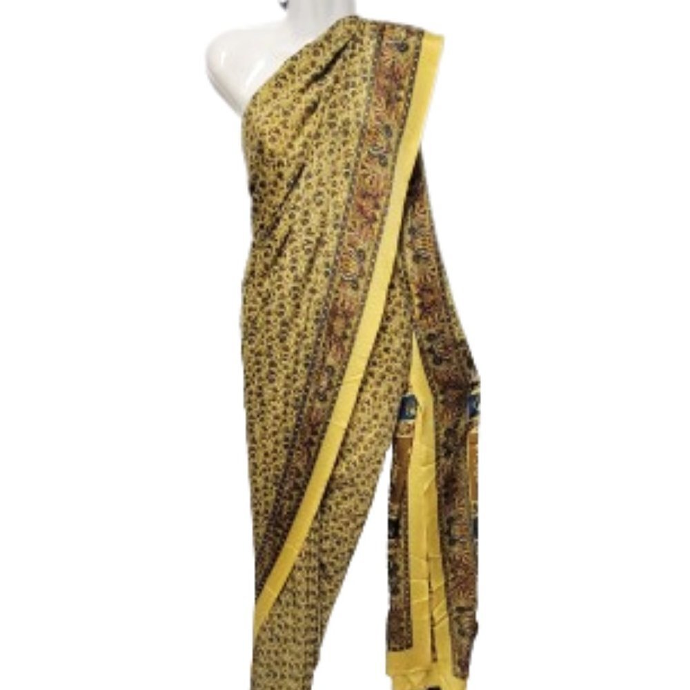 Saree, Yellow beige Sari, Ready to Wear Sari, Elastic Waisted -  NEW!
